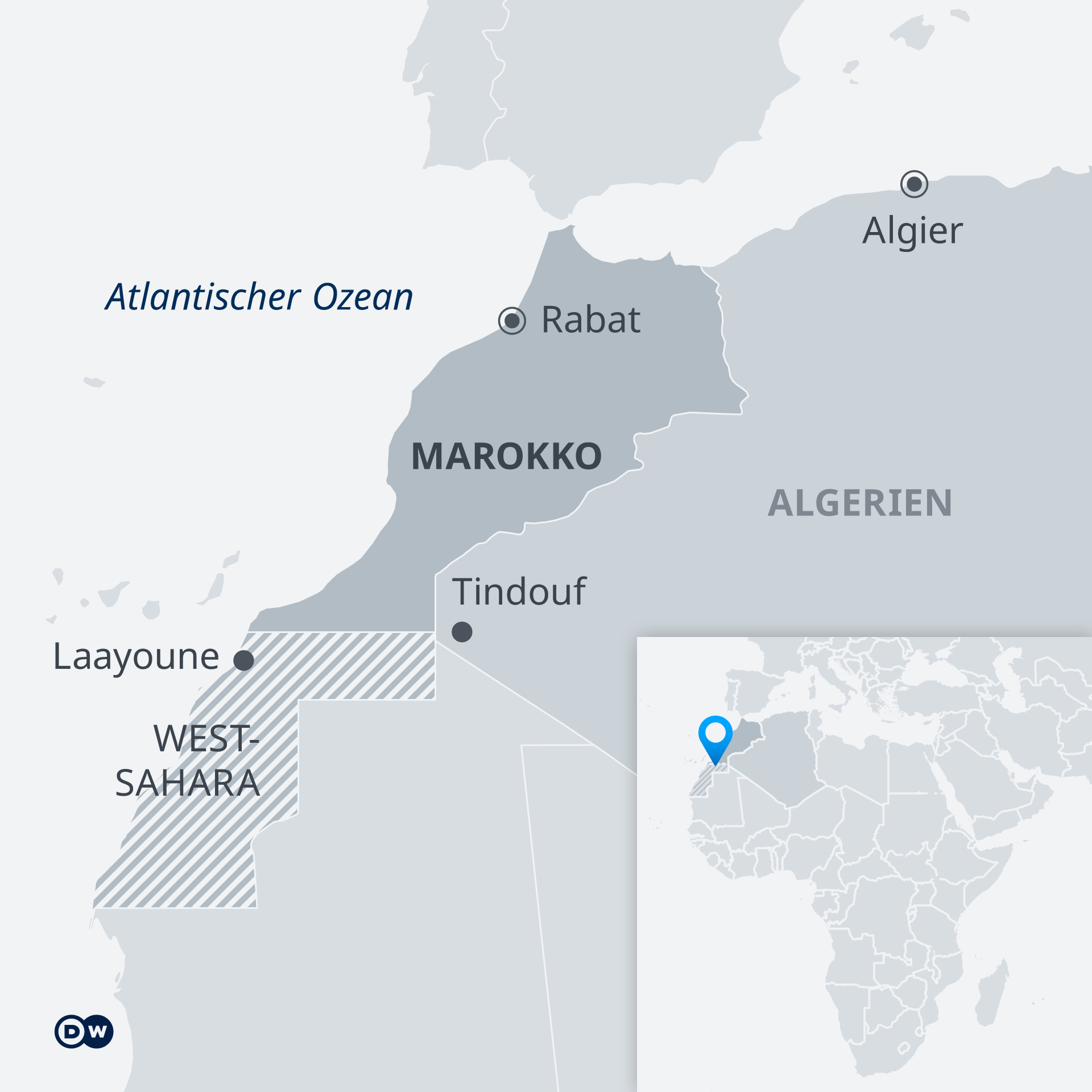 Karte Marokko Westsahara DE