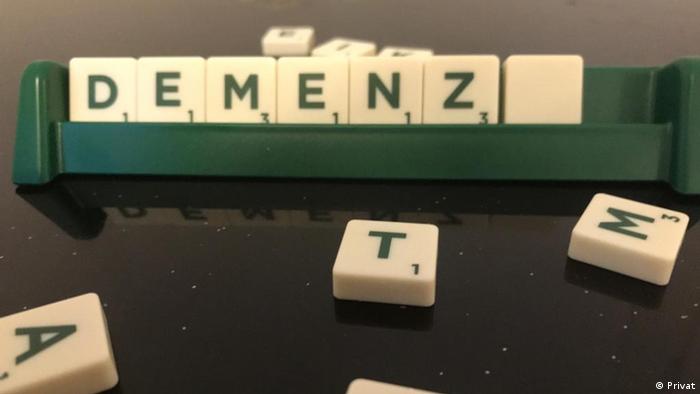 DEMENZ spelt out in a scrabble game