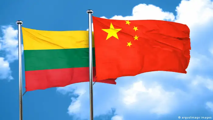 Litauen China Flaggen