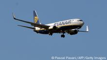 This photo taken on August 27, 2018 shows a Boeing 737 Next Gen of Ryanair as it flies above Toulouse, southern France. (Photo by PASCAL PAVANI / AFP) (Photo credit should read PASCAL PAVANI/AFP via Getty Images)