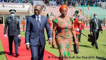 Le président Patrice Talon et son épouse, Claudine Gbénagnon, le 23 mai 2021 à Porto-Novo