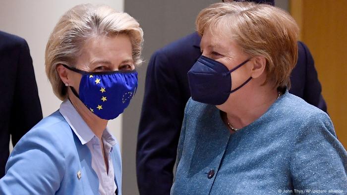 Belgien EU-Gipfel l Kanzlerin Merkel und Kommissionpräsidentin von der Leyen