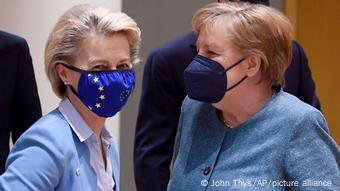 Belgien EU-Gipfel l Kanzlerin Merkel und Kommissionpräsidentin von der Leyen