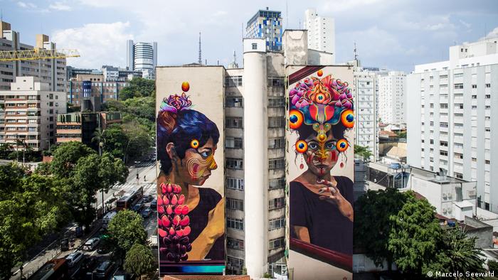 Brasilien l Wandgemälde El otro von Gleo in São Paulo