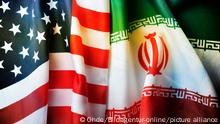 Fahnen von USA und Iran