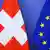 Las banderas de Suiza y la Unión Europea