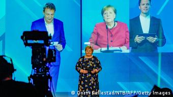 Видеоконференция глав правительств Норвегии и ФРГ, Сульберг и Меркель, по случаю старта NordLink 
