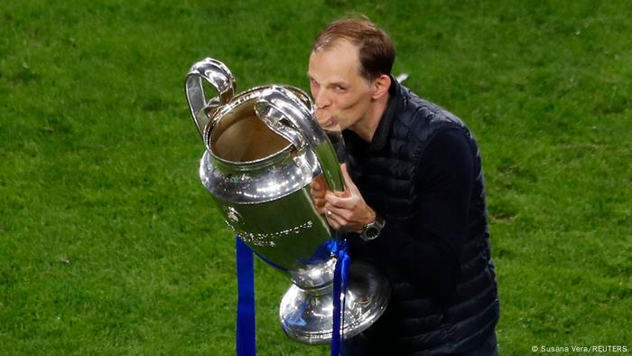 Thomas Tuchel with UEFA champions league trophy