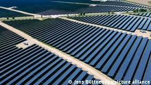 31.05.2021
Der neue Photovoltaik-Park des Unternehmens Enerparc wird offiziell in Betrieb genommen. (Aufnahme mit einer Drohne). Die Unternehmen Enerparc und die Deutschen Bahn haben einen Stromliefervertrag über jährlich 80 Gigawattstunden abgeschlossen. Der Solar-Park auf einer Fläche von rund 91 Hektar soll in den nächsten 30 Jahren Strom für die Bahn liefern. +++ dpa-Bildfunk +++