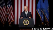 U.S. President Joe Biden delivers remarks on the centennial anniversary of the Tulsa race massacre during a visit to the Greenwood Cultural Center in Tulsa, Oklahoma, U.S., June 1, 2021. REUTERS/Carlos Barria
