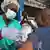Verimpfung des AstraZeneca-Vakzins in Lagos, Nigeria