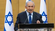  Israeli Prime Minister Benjamin Netanyahu, delivers a political statement in the Knesset ,the Israeli Parliament, in Jerusalem on Sunday, May 30, 2021. Pool photo by Yonatan Sindel PUBLICATIONxINxGERxSUIxAUTxHUNxONLY JERX20210530213 YONATANxSINDEL