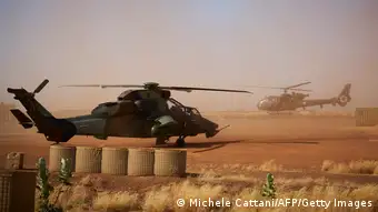 Une hélicoptère français de l’opération Barkhane à Gao, dans le nord du Mali