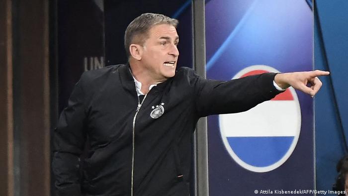 Germany's head coach Stefan Kuntz gestures during the UEFA Under21 Championship