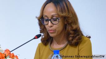 Billene Seyoum porte parole du premier ministre éthiopien Abiy Ahmed lors d'un point de presse.