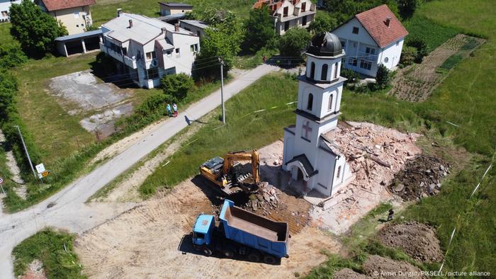 Bosnien Herzegowina Konjevic Polje Abriss Kirche