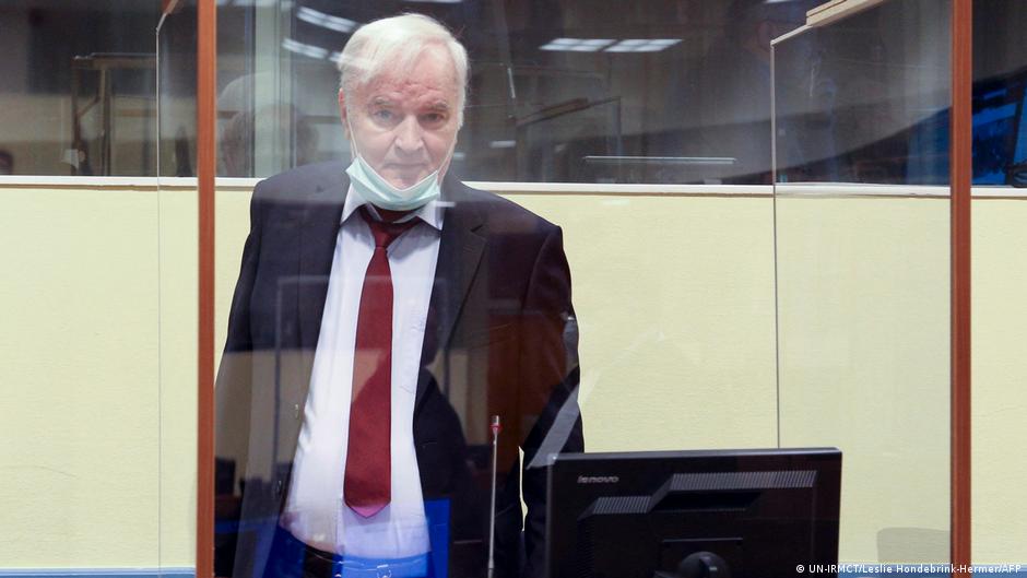 Ratko Mladić u sudnici u Hagu, jun 2021.