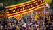 Demonstrators wave flags for Catalan independence Demonstrators wave flags for Catalan independence