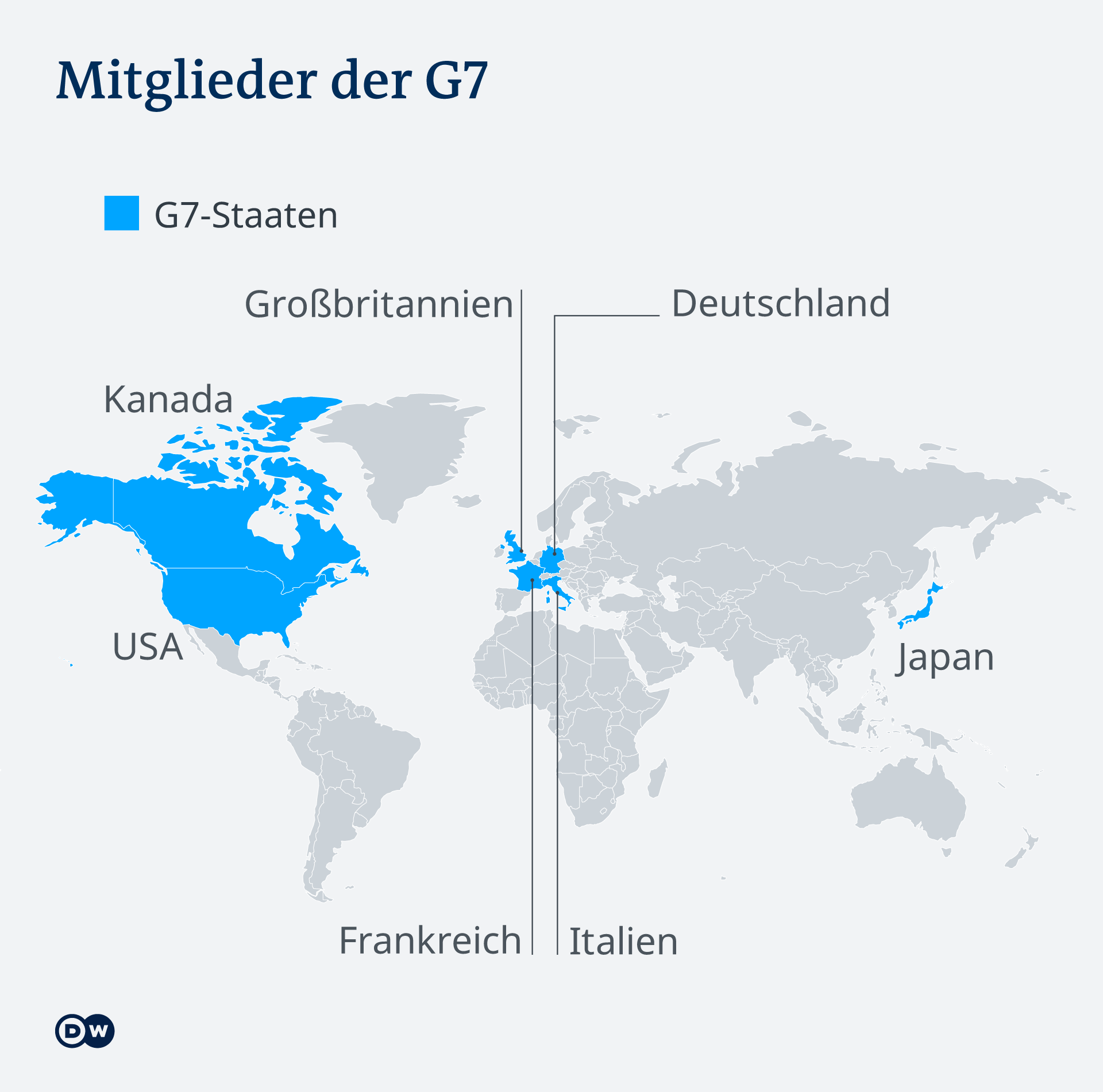 Karte Infografik G7-Staaten DE