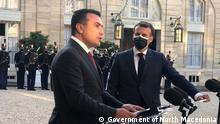 10.06.2021+++Premierminister Nordmazedoniens Zoran Zaev und französische Präsident Emmanuel Macron in Paris. Rechte: Government of North Macedonia 