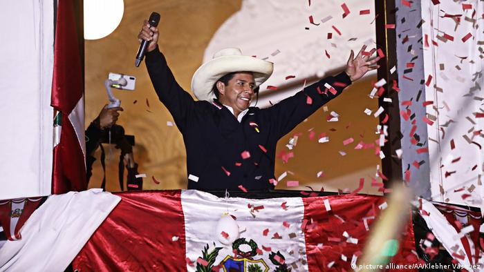 Pedro Castillo, candidato de izquierda en las eleccione presidenciales en Perú.