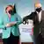 Merkel e Johnson juntam os cotovelos durante cúpula do G7 na Inglaterra