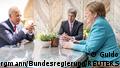 U.S. President Joe Biden, German Chancellor Angela Merkel and advisors Jan Hecker (2ndR) und Jake Sullivan attend a bilateral meeting during a G7 summit in St. Ives, Cornwall, Britain, June 12, 2021. Guido Bergmann/Bundesregierung/Handout via REUTERS THIS IMAGE HAS BEEN SUPPLIED BY A THIRD PARTY. NO RESALES. NO ARCHIVES