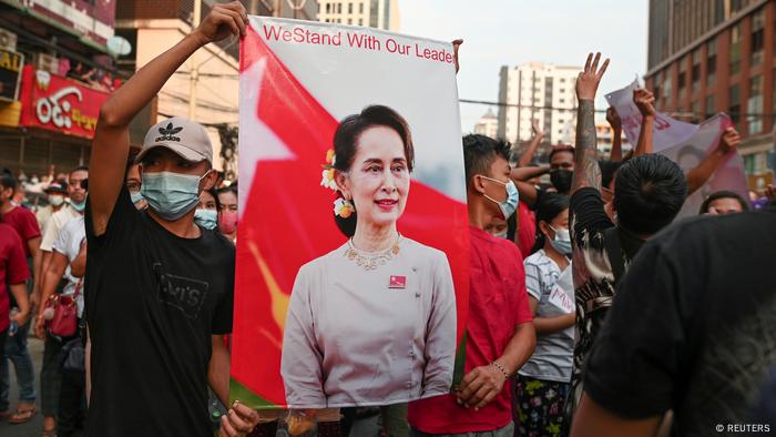 Myanmar Protest Aung San Suu Kyi Verhaftung