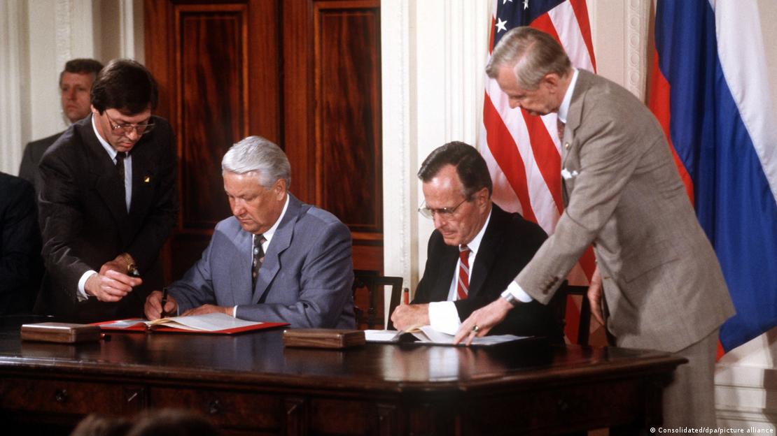 USA Washington | Bush und Jelzin unterzeichnen Abrüstungsvereinbarung USA Washington | Bush und Jelzin unterzeichnen Abrüstungsvereinbarung