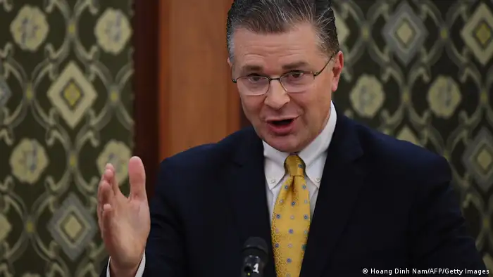 美国助理国务卿康达的电子邮件也传出遭黑客入侵。图为康达2021年担任美国驻越南大使任内出席活动。