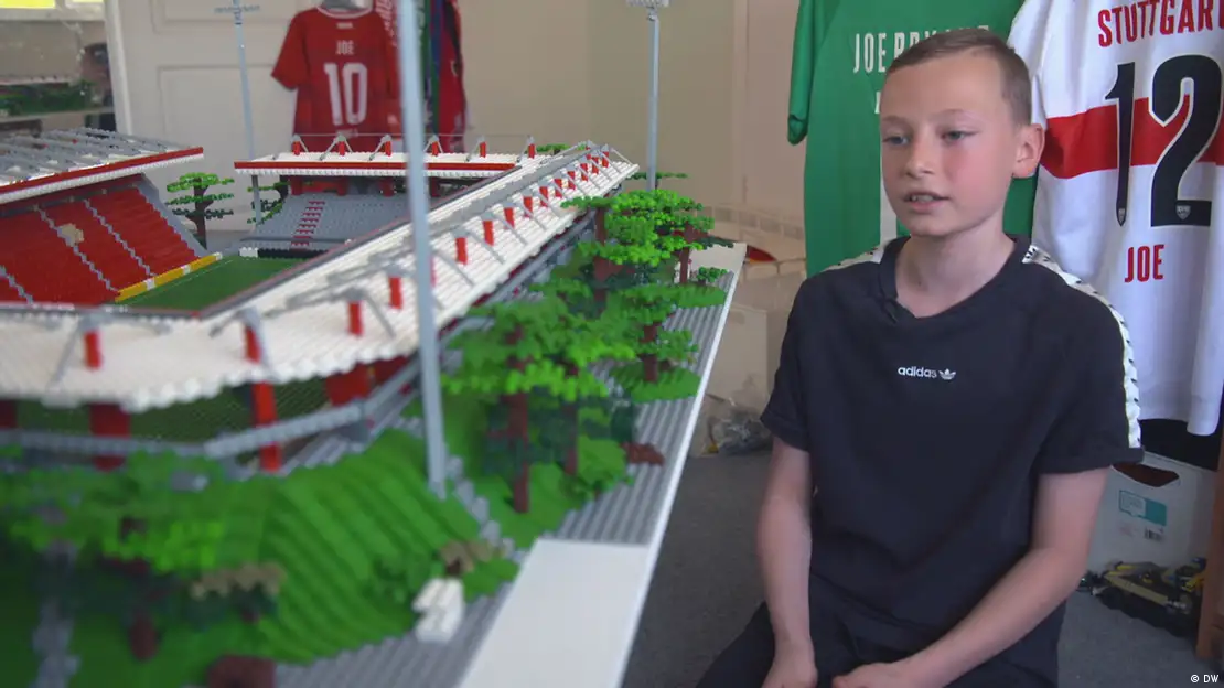 Young LEGO fan builds German football stadiums