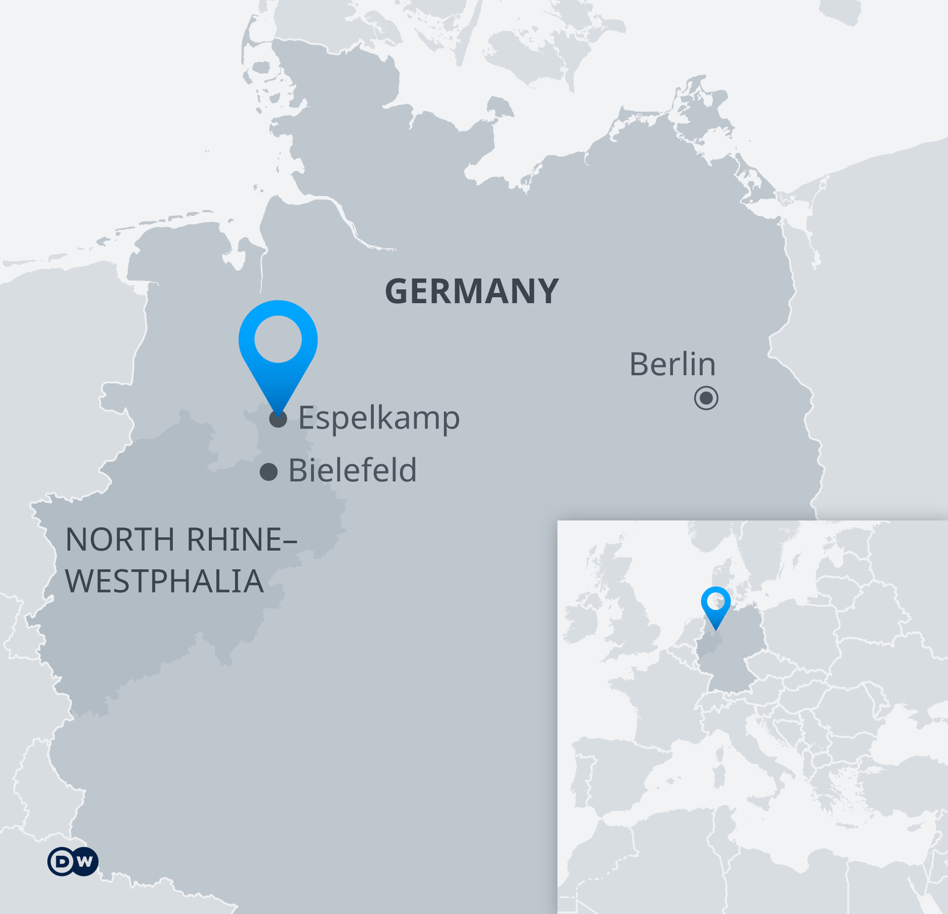 Carte montrant l'emplacement de la petite ville d'Espelkamp