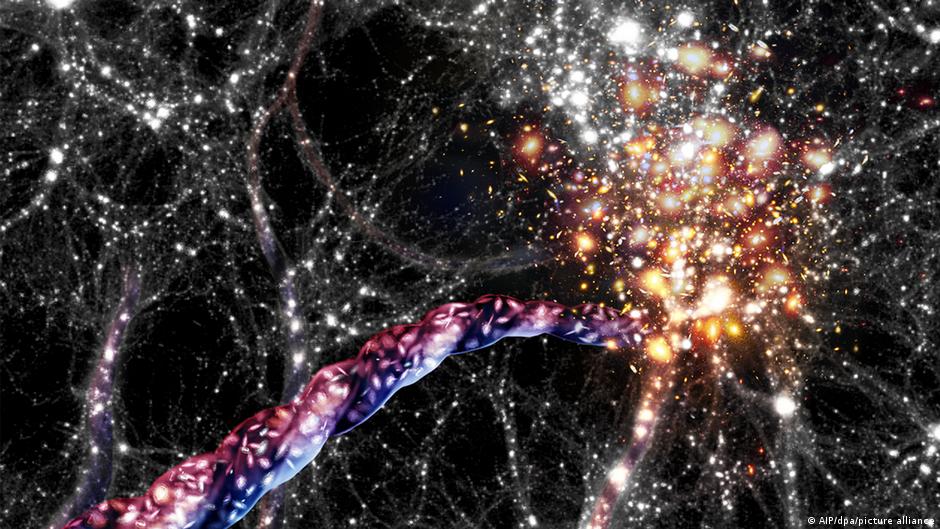 Descubren "probablemente el objeto giratorio más grande" del universo: una cadena de 14 galaxias