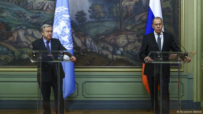 Russland UN-Generalsekretär Antonio Guterres und Außenminister Sergej Lawrow Russland UN-Generalsekretär Antonio Guterres und Außenminister Sergej Lawrow
