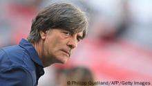 Germany's coach Joachim Loew speaks to the press before the UEFA EURO 2020 Group F football match between Portugal and Germany at Allianz Arena in Munich on June 19, 2021. (Photo by PHILIPP GUELLAND / POOL / AFP) (Photo by PHILIPP GUELLAND/POOL/AFP via Getty Images)