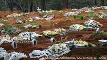 SAO PAULO, BRAZIL - JUNE 19: A view of Vila Formosa cemetery after bodies of Covid-19 victims are buried by officials in Sao Paulo, Brazil, on June 19, 2021. Brazil already has almost 500,000 COVID-19 deaths and shows no signs of a slowdown in the contagion. Marcello Zambrana / Anadolu Agency