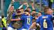 Italy celebrate the only goal of the game, by Matteo Pessina, against Wales in Rome Italy celebrate the only goal of the game, by Matteo Pessina, against Wales in Rome