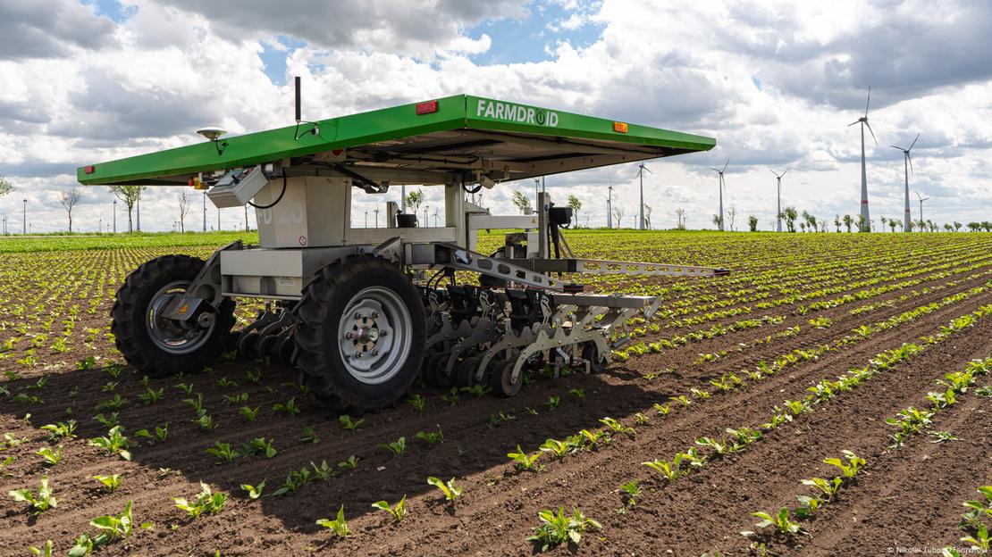 Veículo robotizado em plantação