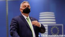 Hungarian Prime Minister Viktor Orban attends European Union leaders meeting in Brussels, Belgium, June 25, 2021. Olivier Hoslet/Pool via REUTERS