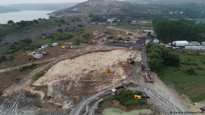 Türkei Kanal Istanbul Megaprojekt Baustelle startet