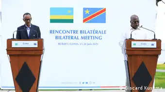 Paul Kagame et Félix Tshisekedi à Goma, le 26 juin 2021