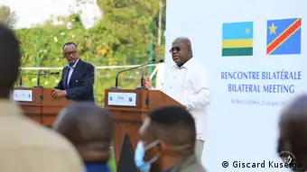Paul Kagame et Félix Tshisekedi, à Goma, le 26 juin 2021