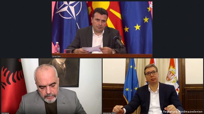 Virtuelle Treffen Zoran Zaev Edi Rama Aleksandar Vucic