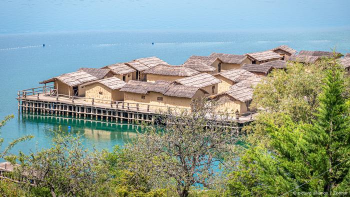 Ohrid-See in Nord-Mazedonien und Albanien
