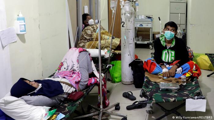 People inside the emergency ward of a hospital in Jakarta.
