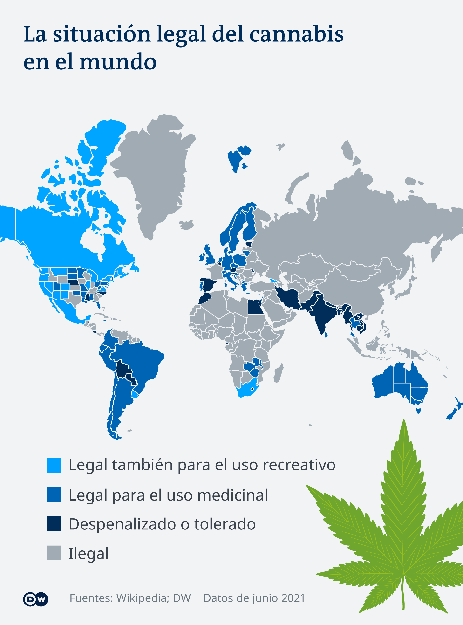 Infografik Cannabis weltweit rechtliche Lage ES