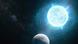 Esta ilustración muestra la enana blanca con la luna de la Tierra mostrada de cerca para una comparación de tamaño. Esta ilustración muestra la enana blanca con la luna de la Tierra mostrada de cerca para una comparación de tamaño.