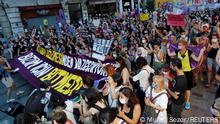 People participate in a protest against Turkey's withdrawal from the Istanbul Convention, an international accord designed to protect women, in Istanbul, Turkey, July 1, 2021. REUTERS/Murad Sezer