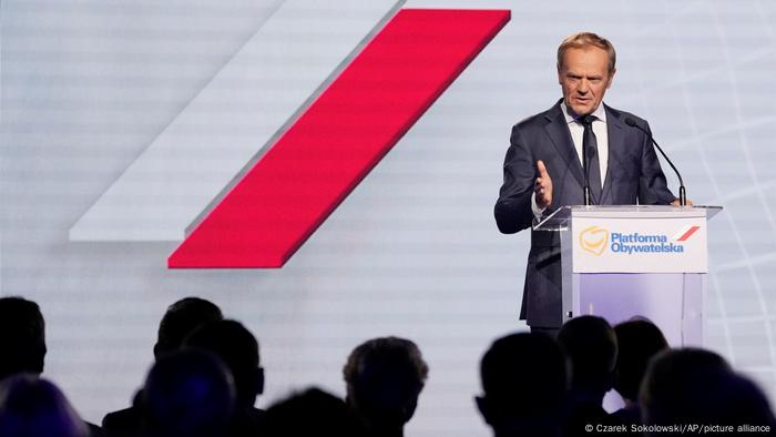 Donald Tusk przemawia na uroczystej imprezie Platformy Obywatelskiej, której przejął przewodnictwo 3 lipca 2021 r.