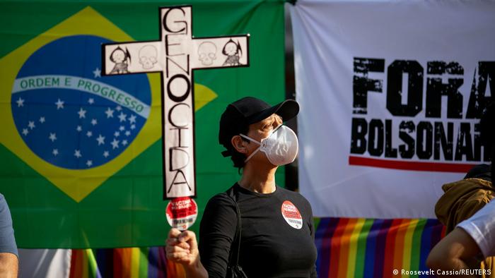  Brasilien Protest gegen Bolsonaro in Sao Paulo